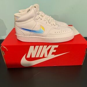 Nike Court Vision Mid White - Womens 5Y and 6.5W- NEW